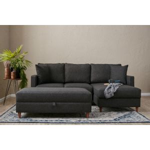 Atelier Del Sofa Kutna garnitura, Antracit, Eva Right - Anthracite