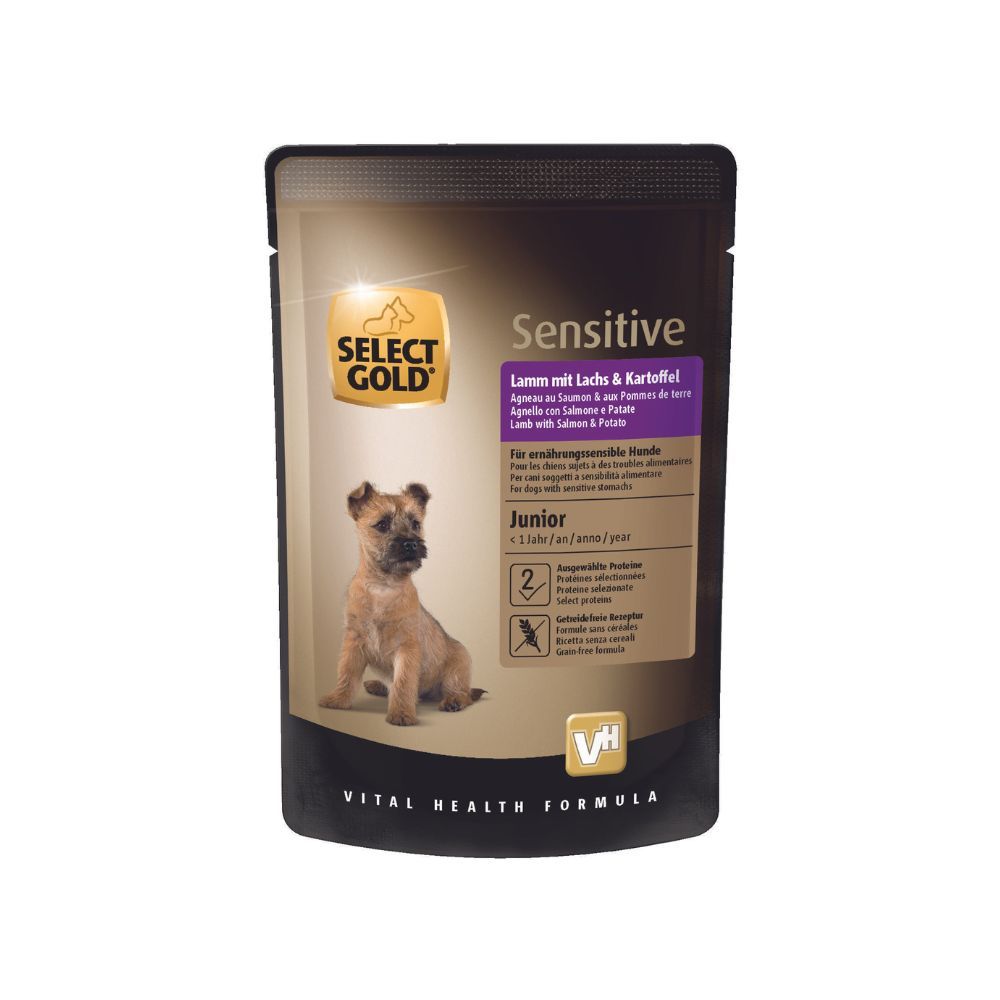 Select Gold Sensitive Junior janjetina s lososom i krumpirom 100 g slika 1