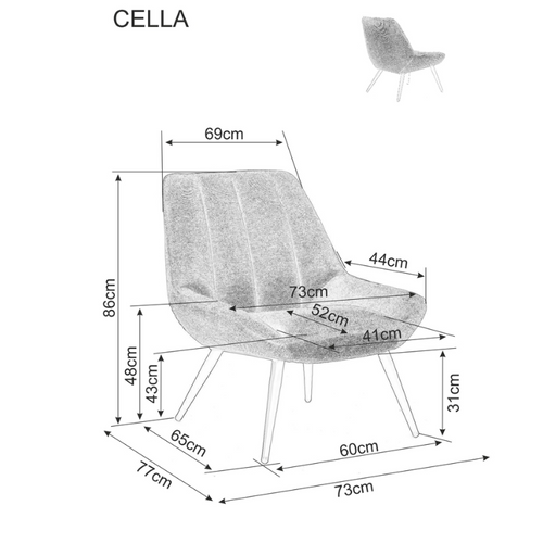 Fotelja Cella - maslinasta slika 5