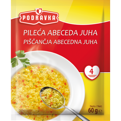 Podravka pileća abeceda juha vrećica 60 g slika 1