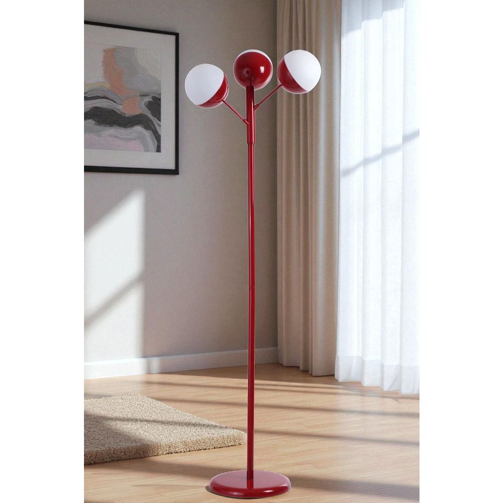Opviq Podna lampa 357, bijela, crvena slika 1
