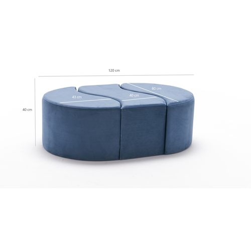 Atelier Del Sofa Tabure, Plava, Alya Puf - Blue slika 5