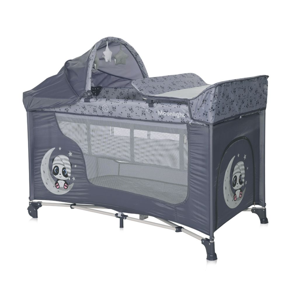Lorelli Vikend krevetac Moonlight Plus, Cool Grey Pandas - 2 Nivoa slika 1