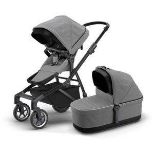 Thule Sleek + Bassinet Grey Mel on Black