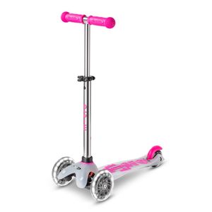 Micro Romobil Mini Deluxe Flux LED, Neon Pink
