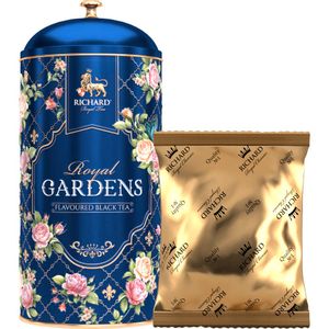 RICHARD Tea Royal Gardens - Crni čaj sa aromom pitaje i laticama cveća u metalnoj kutiji, rinfuz 80g BLUE 101836