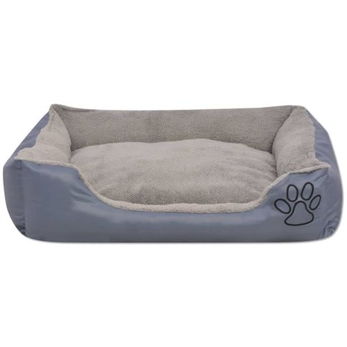 Krevet za pse s podstavljenim jastukom veličina L sivi slika 28