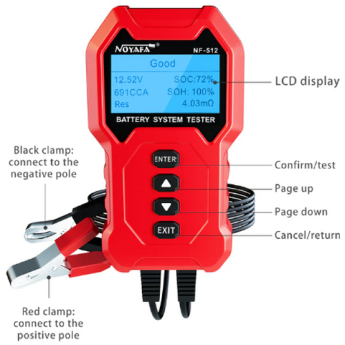 NOYAFA NF-512 Tester sistema baterija slika 2