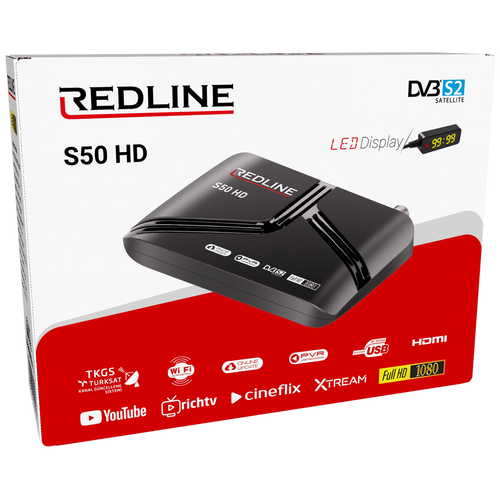 REDLINE Prijemnik satelitski DVB-S2, Full HD, HDMI, USB - S50 HD slika 2