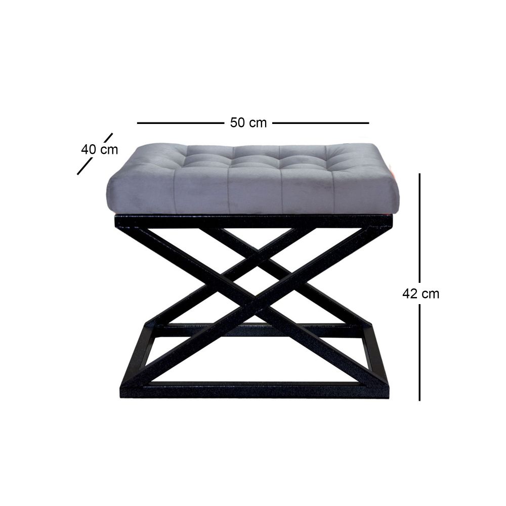 Capraz - Pouffe u crno-sivoj boji, model Grey v2 slika 2