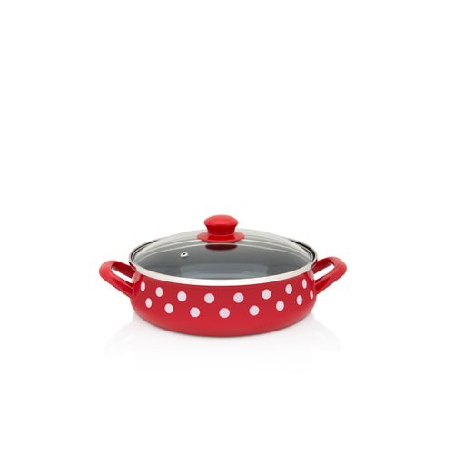 Metalac tava za prženje s poklopcem RED DOTS 24cm  slika 1