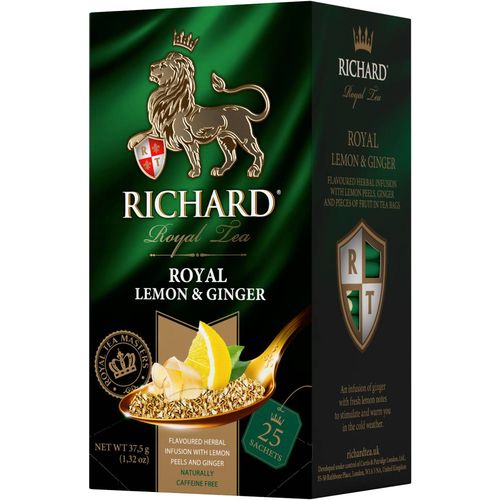 RICHARD Royal Lemon & Ginger – Biljni čaj od đumbira, limuna i šipurka 25 x 1,5g 111372 slika 1