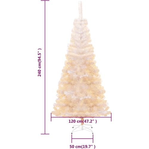 Umjetno božićno drvce s obojenim vrhovima bijelo 240 cm PVC slika 6