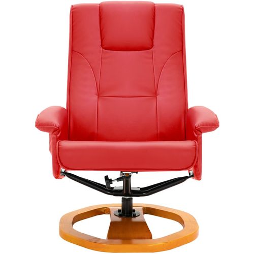 Masažna fotelja s osloncem za noge od umjetne kože crvena slika 29