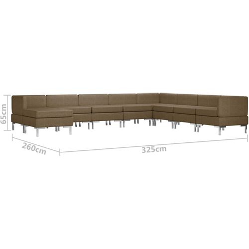 9-dijelni set sofa od tkanine smeđi slika 8