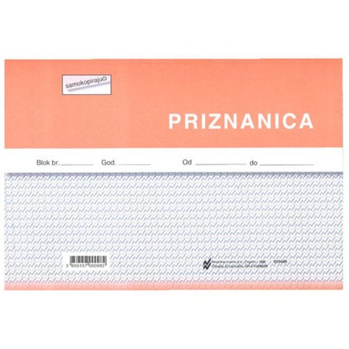 I-112/NCR PRIZNANICA; Blok 2 x 50 listova, 21 x 14,8 cm slika 1