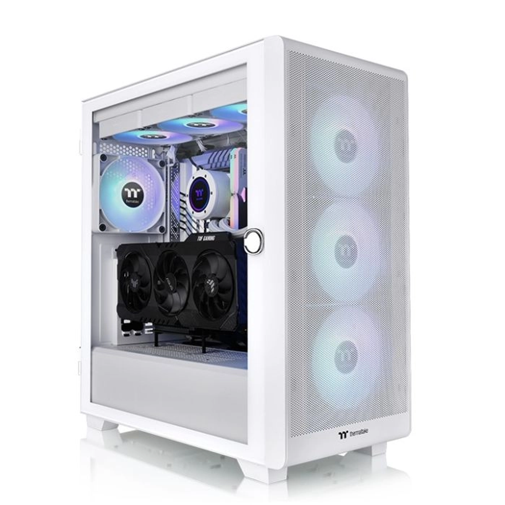 Thermaltake S250 TG ARGB SnowMid tower case, white,4x CT120 ARGB white fans slika 3