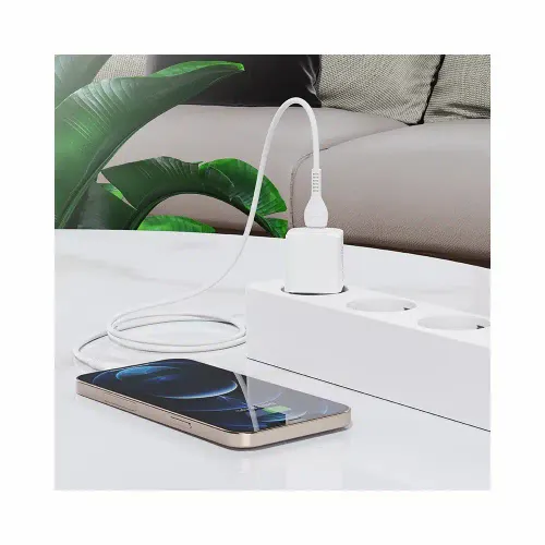 HOCO putni punjač Type C + kabel za iPhone Lightning 8-pin Power Delivery 20W Starter N10 bijeli slika 4