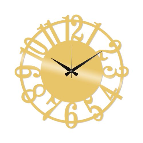 Wallity Ukrasni metalni zidni sat, Metal Wall Clock 15 - Gold slika 2