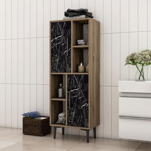 Woody Fashion Komoda s više namjena, Leni - Walnut, Black Marble slika 5