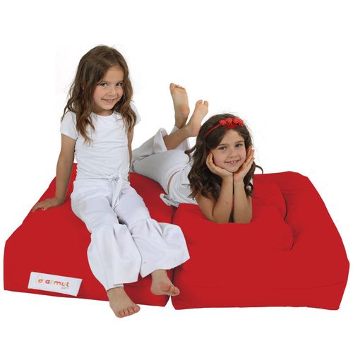 Atelier Del Sofa Vreća za sjedenje, Kids Double Seat Pouf - Red slika 7