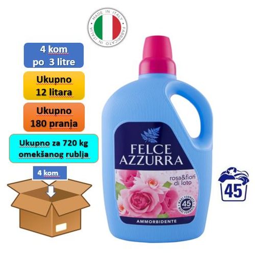 Felce Azzurra omekšivač Ruža&Lotus box   ( 4 kom X 3 litre)  slika 1