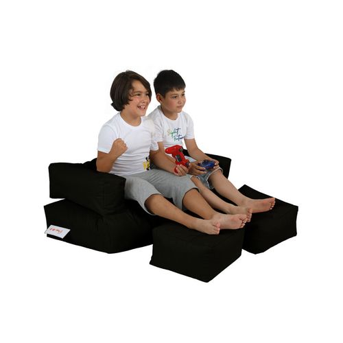 Atelier Del Sofa Vreća za sjedenje, Kids Double Seat Pouf - Black slika 3