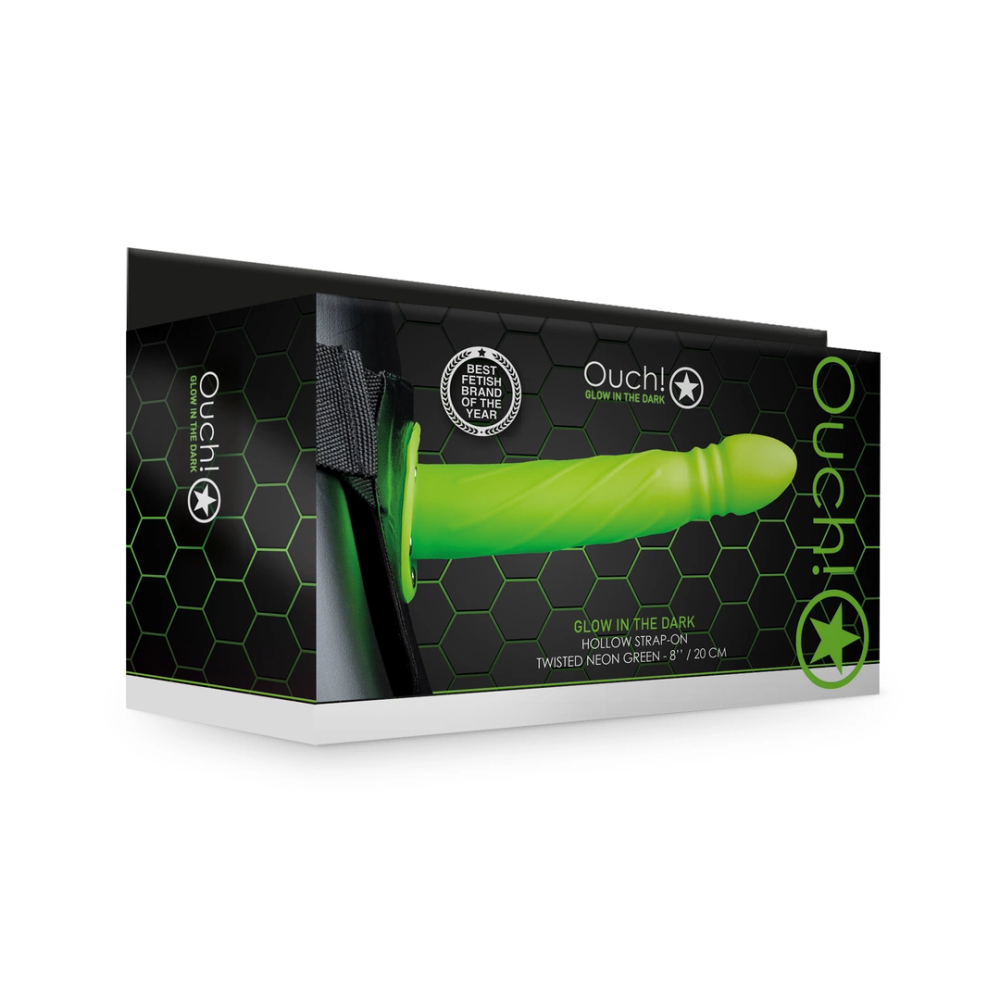 Joj! by Shots Glow in the Dark Twisted Hollow Strap-On - 8 / 20 cm slika 2
