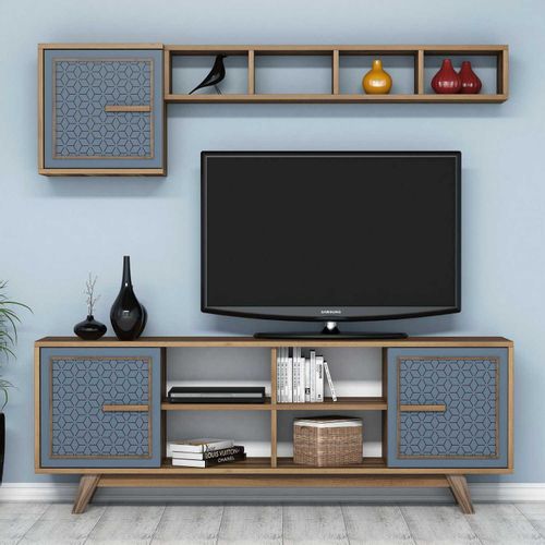 Woody Fashion TV jedinica, Ayla - Walnut, Blue slika 1