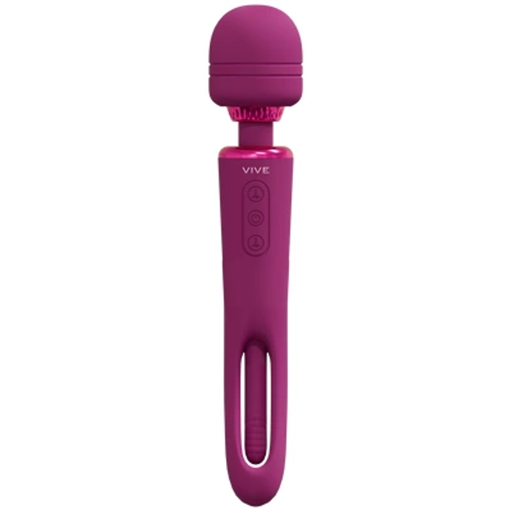 VIVE by Shots Kiku - dvostrani vibrator s inovativnim stimulatorom mlataranja G-točke - roza slika 1