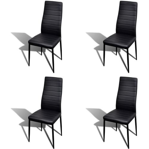 Komplet za ručak - Linijske stolice crne tanke 4 kom + stakleni stol slika 59