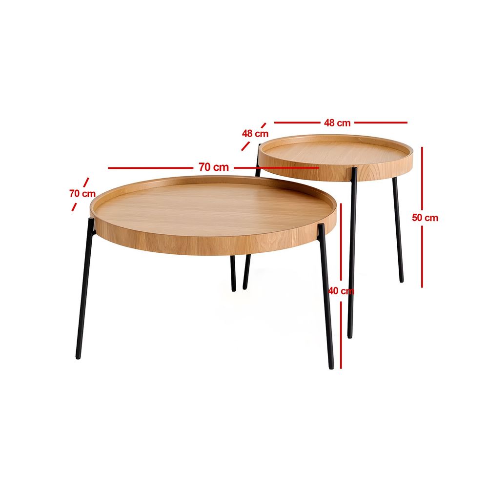 Nesting table Ronda - Set od 2 komada, prirodne boje slika 13