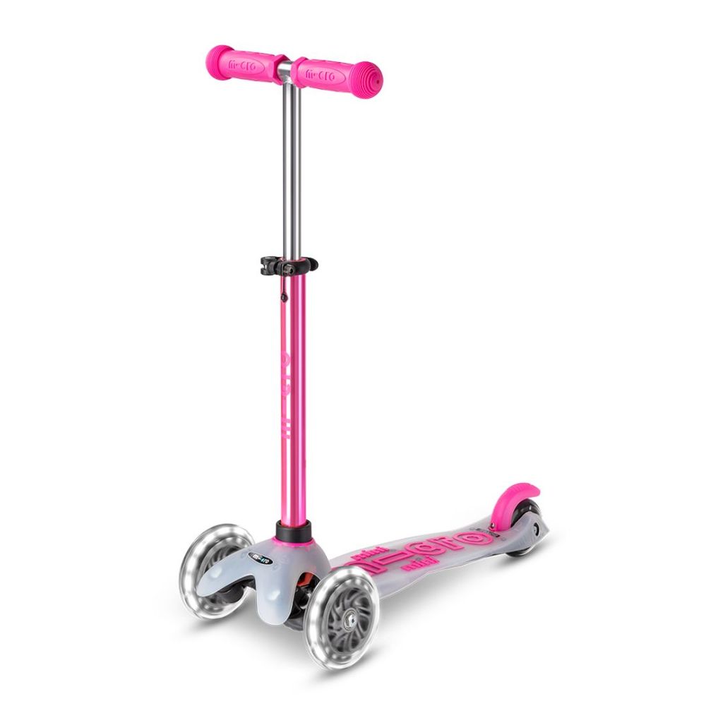 Micro Romobil Mini Deluxe Flux LED, Neochrome Pink slika 1