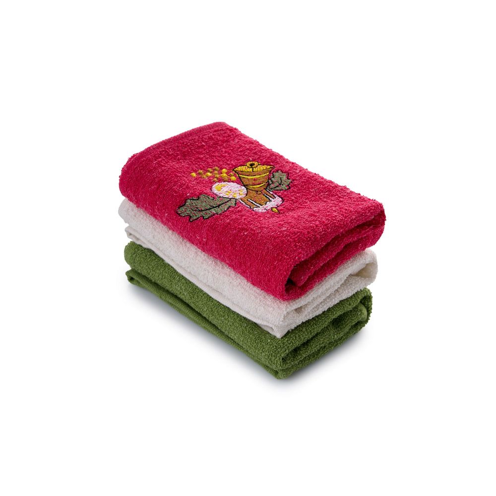 Wash towel set (3 pieces) Xmas - colours: Red, Green, White slika 4
