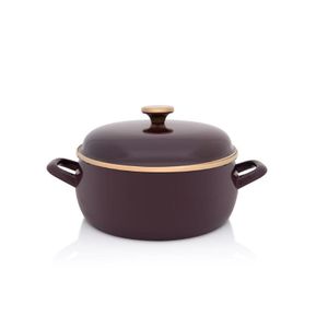 Metalac šerpa plitka Bordo amor sa poklopcem 20 cm / 2.9 l