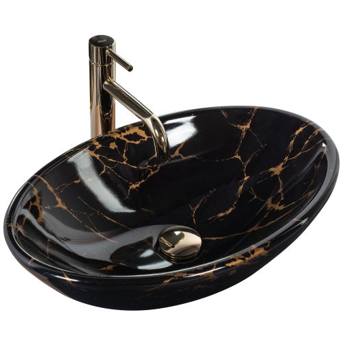 Nadgradni umivaonik Pamela Black Marble Shiny slika 1