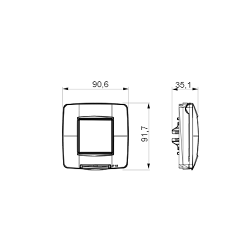 VODONEPROPUSNA PLOČA MEĐUNARODNI STANDARD - 2 GANG IP55 - CRNA - CHORUSMART GW16702TN slika 2