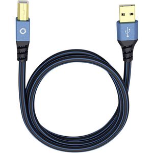 USB 2.0  [1x muški konektor USB 2.0 tipa a - 1x muški konektor USB 2.0 tipa b] 0.50 m plava boja pozlaćeni kontakti Oehlbach USB Plus B