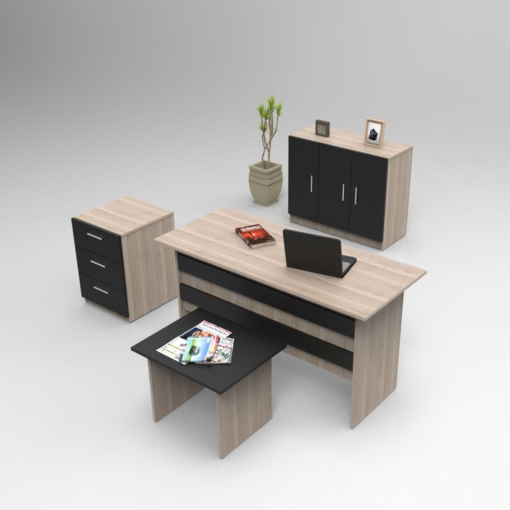 Vo12-Ob OakBlack Set Namještaja za Ured slika 1