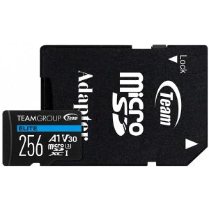 TeamGroup MICRO SDXC 256GB ELITE, UHS-I U3 V30 A1, 100/50MB/s +SD Adapter TEAUSDX256GIV30A103