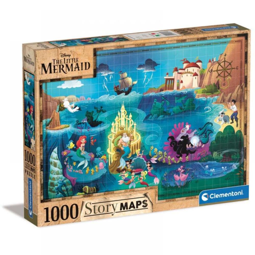 Clementoni Puzzle CL39664 Disney Maps The Little Mermaid 1000kom slika 1