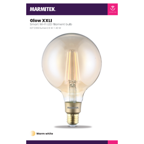 MARMITEK, pametna Wi-Fi LED žarulja sa žarnom niti XXL- E27 | 650 lumena 6W=40W slika 3