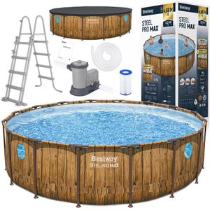 Bestway Frame Pool Wood 488x122 Windows pumpa ljestve navlaka 56725