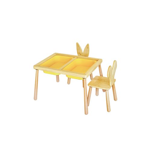 Woody Fashion Dječji stol set Table and 2 Chairs - Yellow slika 1