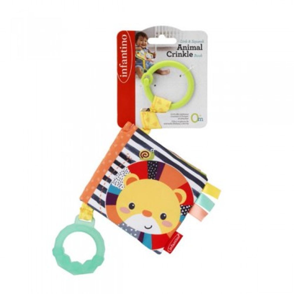 Infantino 005362 Baby Mekana Knjiga Link & Squeak Animal Crinkle Book slika 3