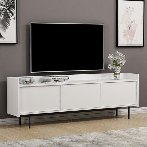 Atlas - White White TV Stand slika 5