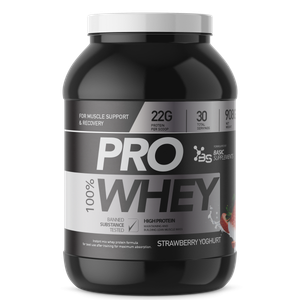 100% PRO WHEY 908GR BASIC SUPPLEMENTS -  Strawberry