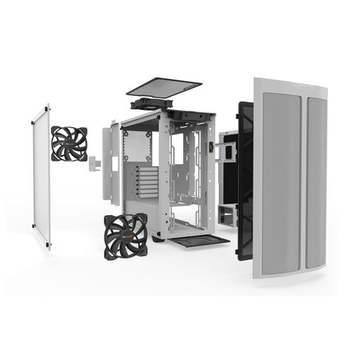 be quiet! BGW38 PURE BASE 500 DX White, MB compatibility: ATX / M-ATX / Mini-ITX, Three pre-installed be quiet! Pure Wings 2 140mm fans, Ready for water cooling radiators up to 360mm slika 5