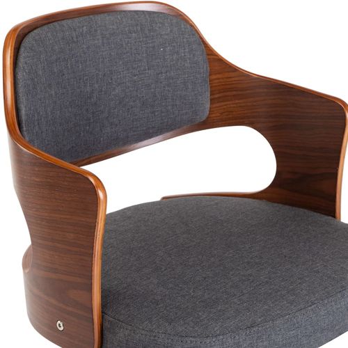 Okretna uredska stolica od savijenog drva i tkanine siva slika 16