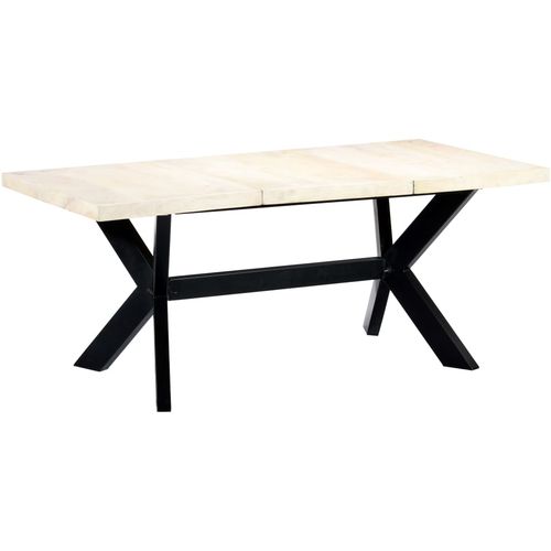 Blagovaonski stol bijeli 180x90x75 cm od masivnog drva manga slika 1